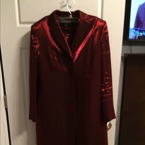 3 piece red shimmery suit Kasper&CompanySize8P.